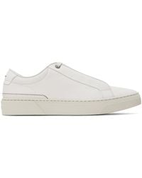BOSS - Grained Leather Sneakers - Lyst