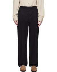 Lemaire - Black Easy Pleated Trousers - Lyst