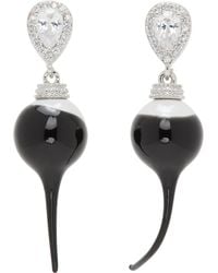 OTTOLINGER - Boucles D'Oreilles Pendantes Losangiques Argenté Et Noir Exclusives À Ssense - Lyst