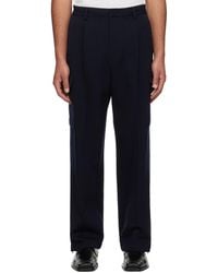 Juun.J - Pantalon cargo bleu marine à plis - Lyst