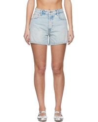 【関税込み】ANINE BING ブルー Heath デニムショートパンツ ANINE BING Heath Short - Summer Blues