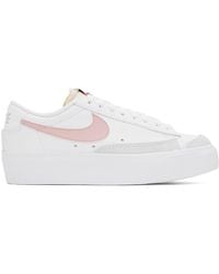 Nike - White & Pink Blazer Low Platform Sneakers - Lyst