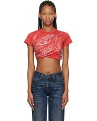 DIESEL - Double-Layer Jersey Rucked-Up T-Shirt - Lyst