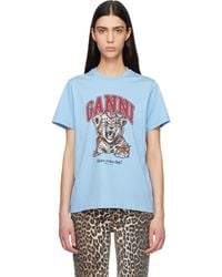 Ganni - Relaxed Jersey Tiger T-Shirt - Lyst