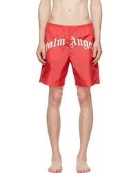 Palm Angels - Curved Logo Swim Shorts - Lyst