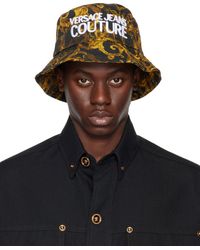Versace - Chapeau bob noir et doré à motif watercolor couture - Lyst