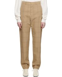 Lemaire - Brown Loose Suit Trousers - Lyst