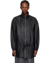 Alexander Wang - Drop Waist Bonded Leather Jacket - Lyst