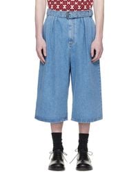 Dries Van Noten - Pleated Denim Shorts - Lyst