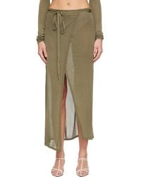 Frankie Shop - Khaki Alsen Thin Knit Wrap Maxi Skirt - Lyst