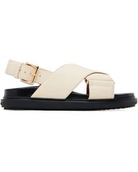 Marni - Off- Leather Fussbett Sandals - Lyst