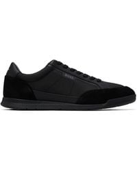 BOSS - Suede-Trim Ribbed Sole Sneakers - Lyst