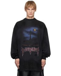 Balenciaga Paris Moon Upside-Down T-Shirt in Black for Men Balenciaga Paris Moon Upside-Down T-Shirt in Black for Men