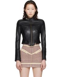 YUHAN WANG Houndstooth Knotted Jacket in Black | Lyst