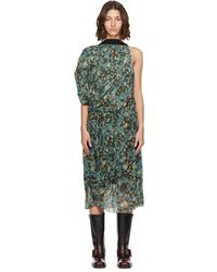 Dries Van Noten - Asymmetrical Pleated Midi Dress - Lyst