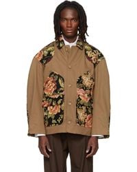 Simone Rocha - Khaki Patchwork Workwear Field Jacket - Lyst