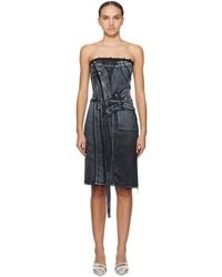 OTTOLINGER - Black Belted Denim Minidress - Lyst