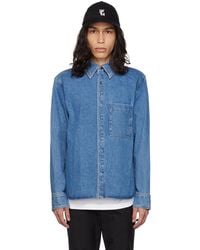 WOOYOUNGMI - Blue Embroidered Denim Shirt - Lyst