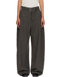 Studio Nicholson - Taupe Belted Round Leg Trousers - Lyst