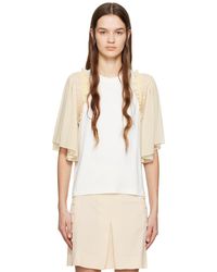 See By Chloé - White Paneled T-shirt - Lyst
