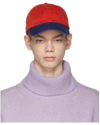 Acne Studios Red And Blue Carli Face Cap