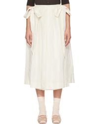 Simone Rocha - Off- Pleated Sheer Panel Wrap Midi Skirt - Lyst