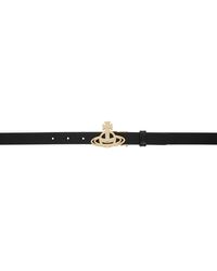 Vivienne Westwood - Black Small Line Orb Buckle Belt - Lyst