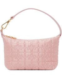 Ganni - Pink Small Butterfly Pouch Satin Bag - Lyst
