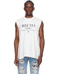 RECTO. - オフホワイト ロゴプリント ノースリーブtシャツ - Lyst