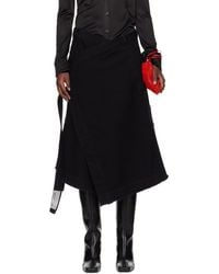 Lu'u Dan - Apron Denim Midi Skirt - Lyst