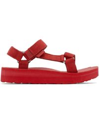 Teva - Sandales midform universal rouges en cuir - Lyst