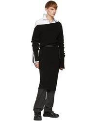 Random Identities Black Ribbed Off Shoulder Dress