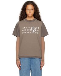 MM6 by Maison Martin Margiela - Taupe Two-Layer T-Shirt - Lyst