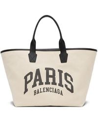 Balenciaga オフホワイト ラージ Paris トートバッグ - ブラック