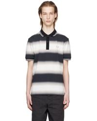 Fred Perry - F Perry Blackwhite Striped Polo - Lyst