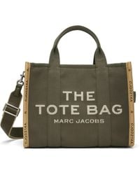 Marc Jacobs - Moyen Cabas 'The Tote Bag' Kaki À Logo Et Texte En Jacquard - Lyst