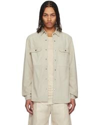 Rick Owens - Off- Hollywood Outershirt Leather Overshirt - Lyst