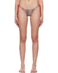Miaou - Culotte De Bikini Kauai Brun Et Rouge - Lyst