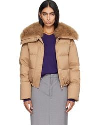 Yves Salomon - Waterproof Technical Lambswool Trim Short Down Jacket - Lyst