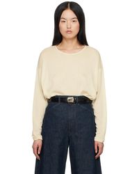 Lemaire - Off- Ribbed Long Sleeve T-Shirt - Lyst