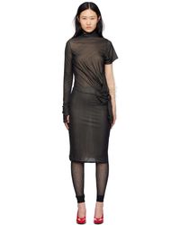 Maison Margiela - Black Asymmetric Midi Dress - Lyst