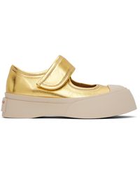 Marni - Ballerines De Style Charles Ix Dorées En Cuir - Lyst