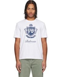Balmain - College Emblem Print Short-Sleeved T-Shirt - Lyst