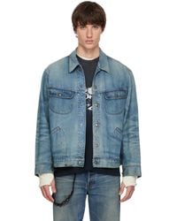 KAMIYA - Distressed Denim Trucker Jacket - Lyst