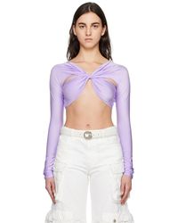 Coperni - Purple Draped Long Sleeve T-shirt - Lyst