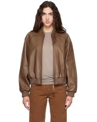 NOTHING WRITTEN - Roche Leather Bomber Jacket - Lyst