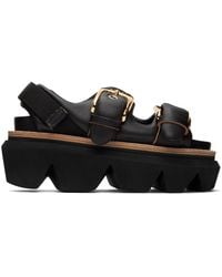 Sacai - Black Pin-buckle Sandals - Lyst