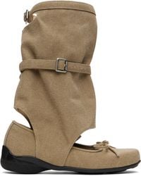 OPEN YY - Ballet Flat Cut-Out Boots - Lyst