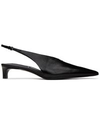 Jil Sander - Chaussures à petit talon noires à bride arrière - Lyst