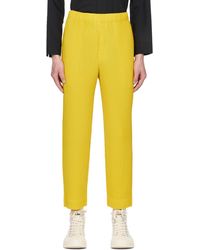 Homme Plissé Issey Miyake - Homme Plissé Issey Miyake Yellow Monthly Color March Trousers - Lyst